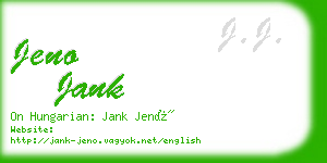 jeno jank business card